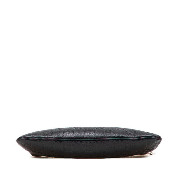 Gucci GG Emblem Chain Shoulder Bag Black Leather - Picture 3 of 8